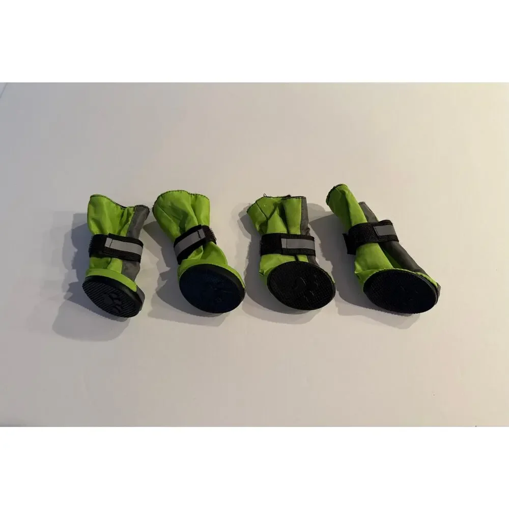 Top Paw Size XS Lime Green & Gray Reflective Protective Dog Boots - Set of 4